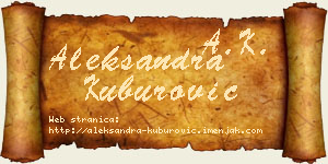 Aleksandra Kuburović vizit kartica